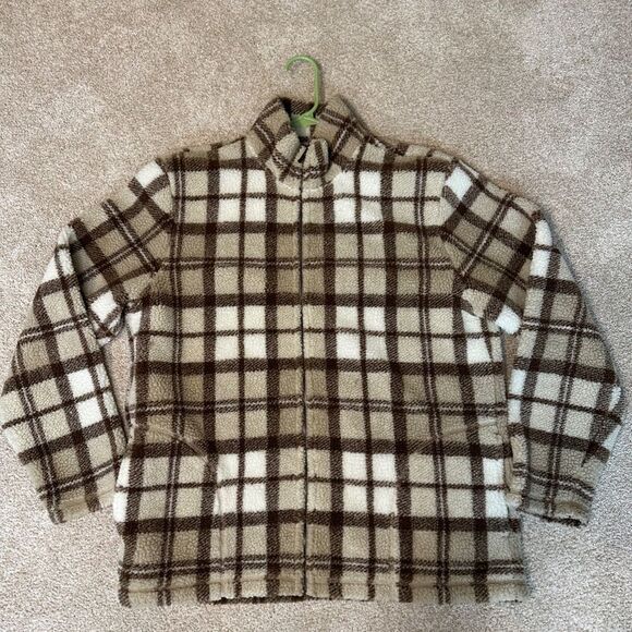 Excellent Used Condition Fuzzy Plaid Jacket Unlined Size Medium Liz Claiborne - Picture 3 of 10